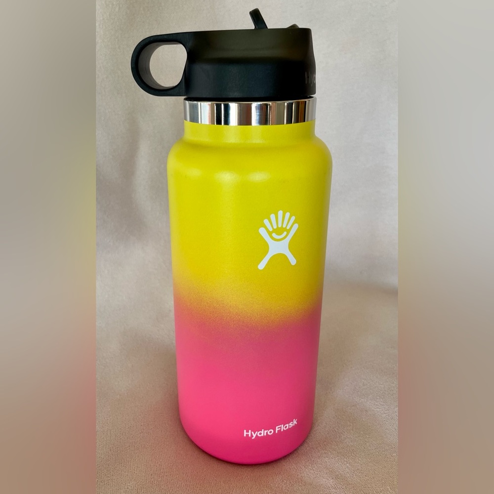 Hydro flask 32oz Water Bottle Wide Mouth Straw Lid